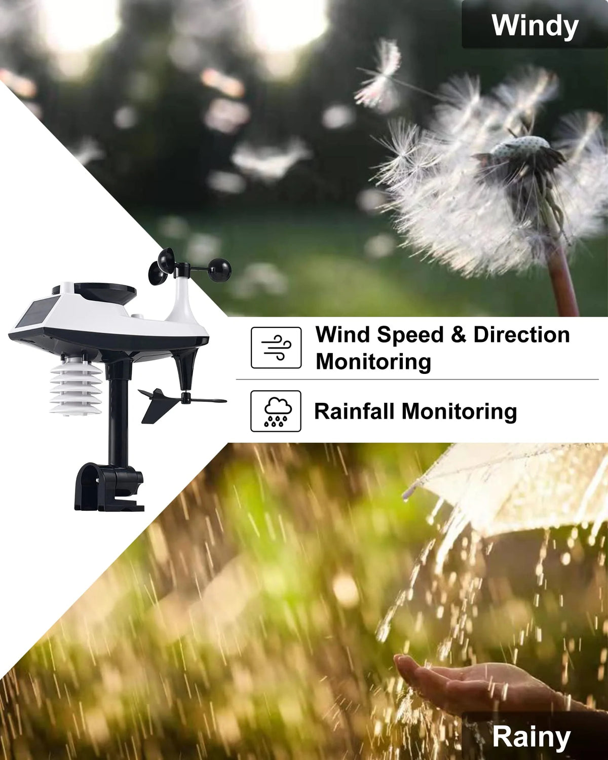 Professional Weather Station Wireless Indoor Outdoor Thermometer
