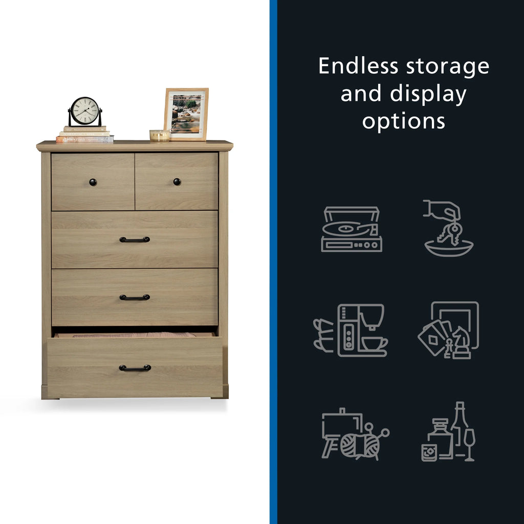 Mainstays Harrington 4 Drawer Dresser, Washed Oak Finish