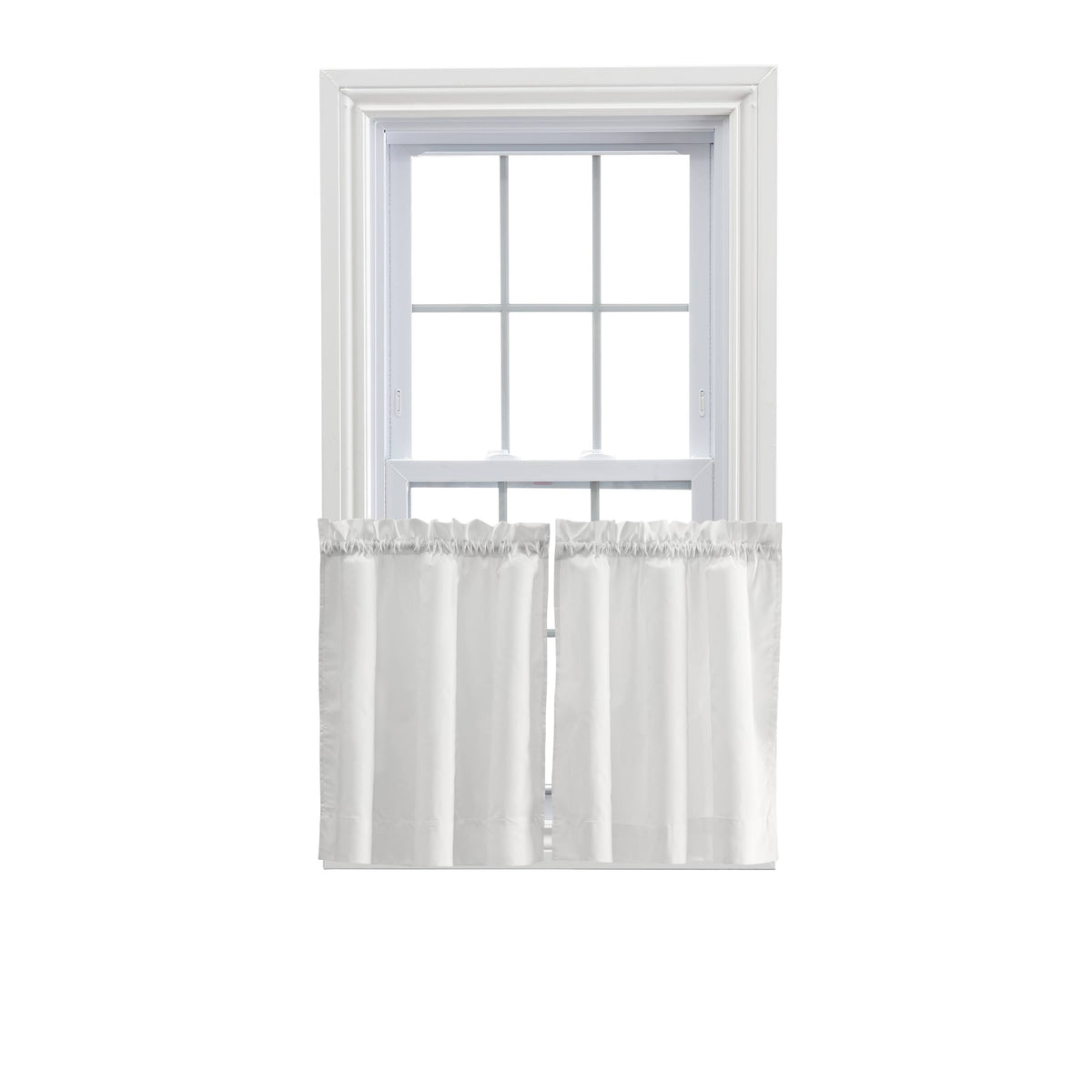 Ellis Curtain Stacey 56"Wx 30"L Tailored Tier (Pair) Curtains, Ice Cream