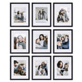 Sheffield Home 9 Piece Gallery Wall Frame Set, 11x14 in. Matted to 8x10 in. (Matte Black)