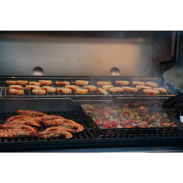 Genesis S-335 3-Burner Propane Gas Grill in Stainless Steel with Side Burner
