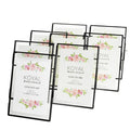 Koyal Wholesale Black Pressed Glass Floating Photo Frames 5 x 7 Frame, 8-Pack with Stands Use Horizontal or Vertical