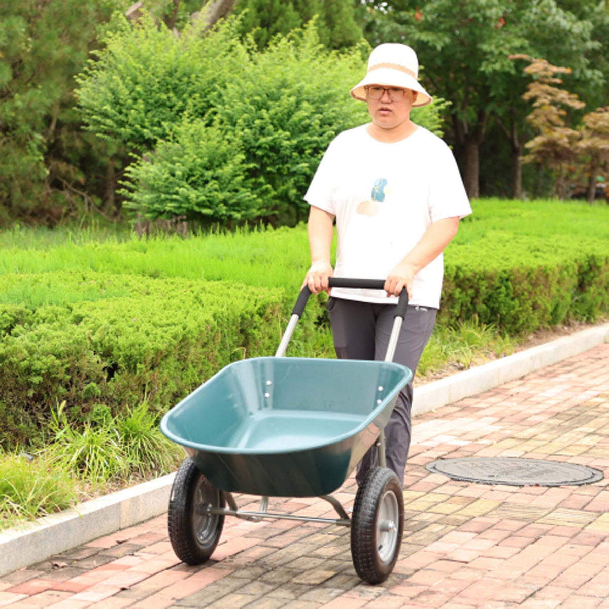 Chromacore Dual - Wheel Garden Cart, Heavy - Duty Yard Wheelbarrow for Garden 15 in Pneumatic Wheel
