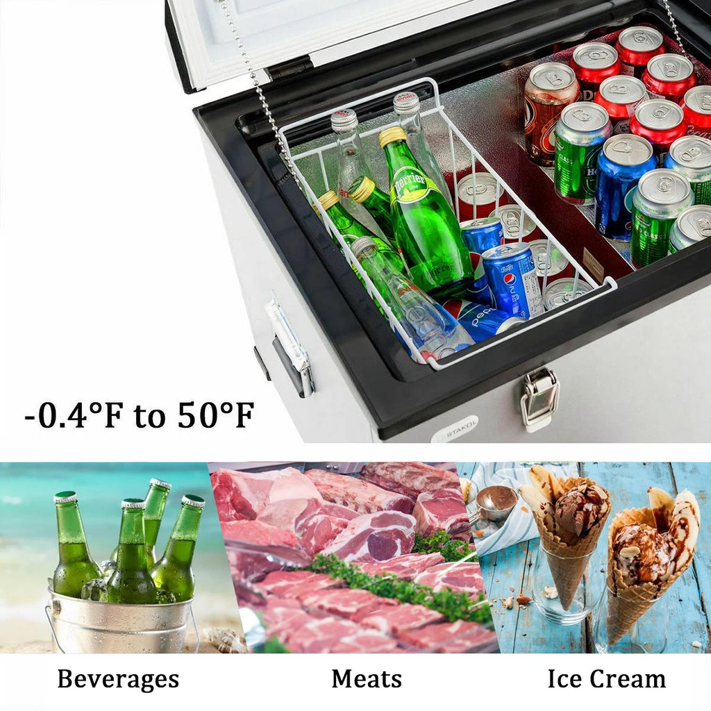 Costway 63 - Quart Portable Electric Car Cooler Refrigerator / Freezer Compressor for Rvs Camping