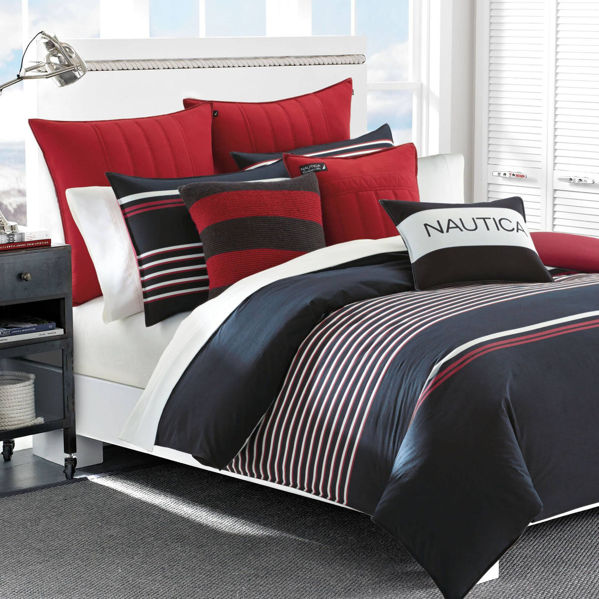 Nautica Mineola Twin Duvet Cover Set - Navy