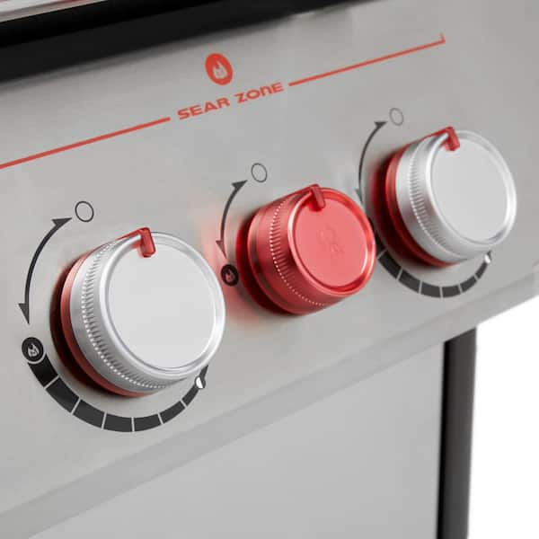 Genesis S-335 3-Burner Propane Gas Grill in Stainless Steel with Side Burner