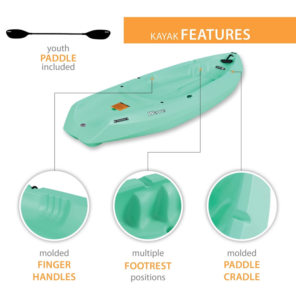 Lifetime Wave 6 Ft Youth Kayak, Seafoam Green (91237)