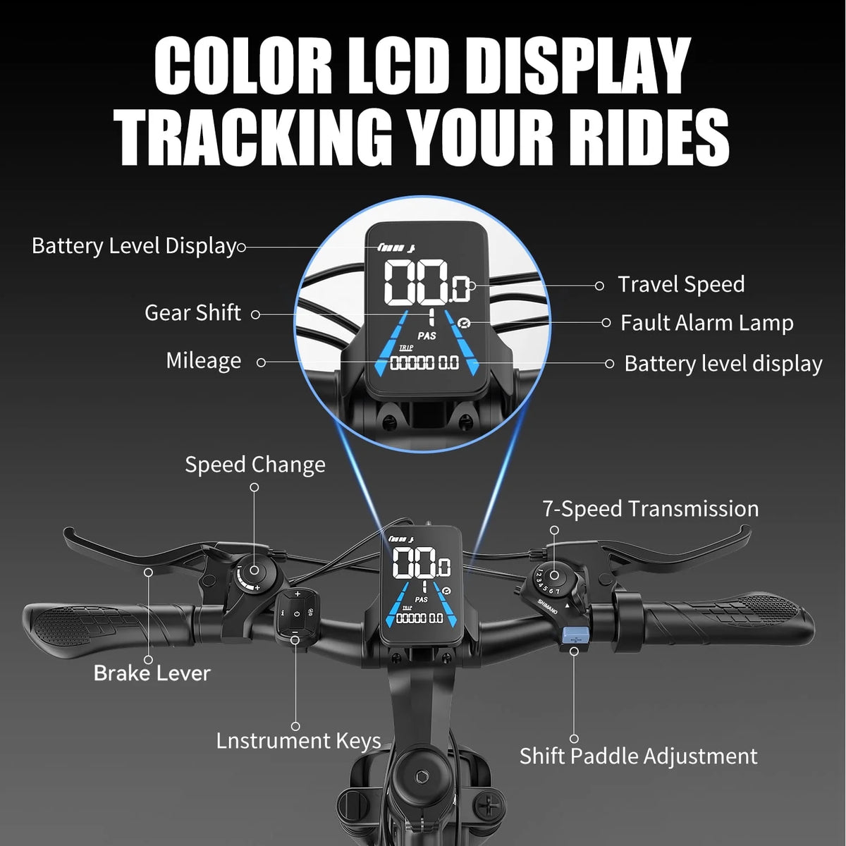 26" Electric Bike for Adults with Peak 750W Brushless Motor, 35miles 22MPH Commuting Electric Mountain Bike with 36V 10AH Removable Battery, 7 - Speed, Front Fork Suspension