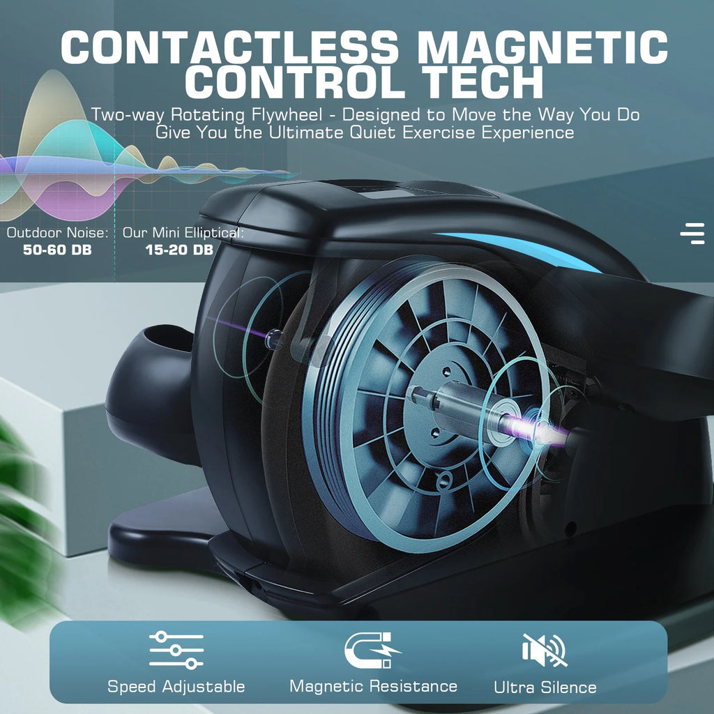 Elliptical Machine, Under Desk Elliptical with Remote Control, Quiet Home Ellipse Exerciser for Seniors