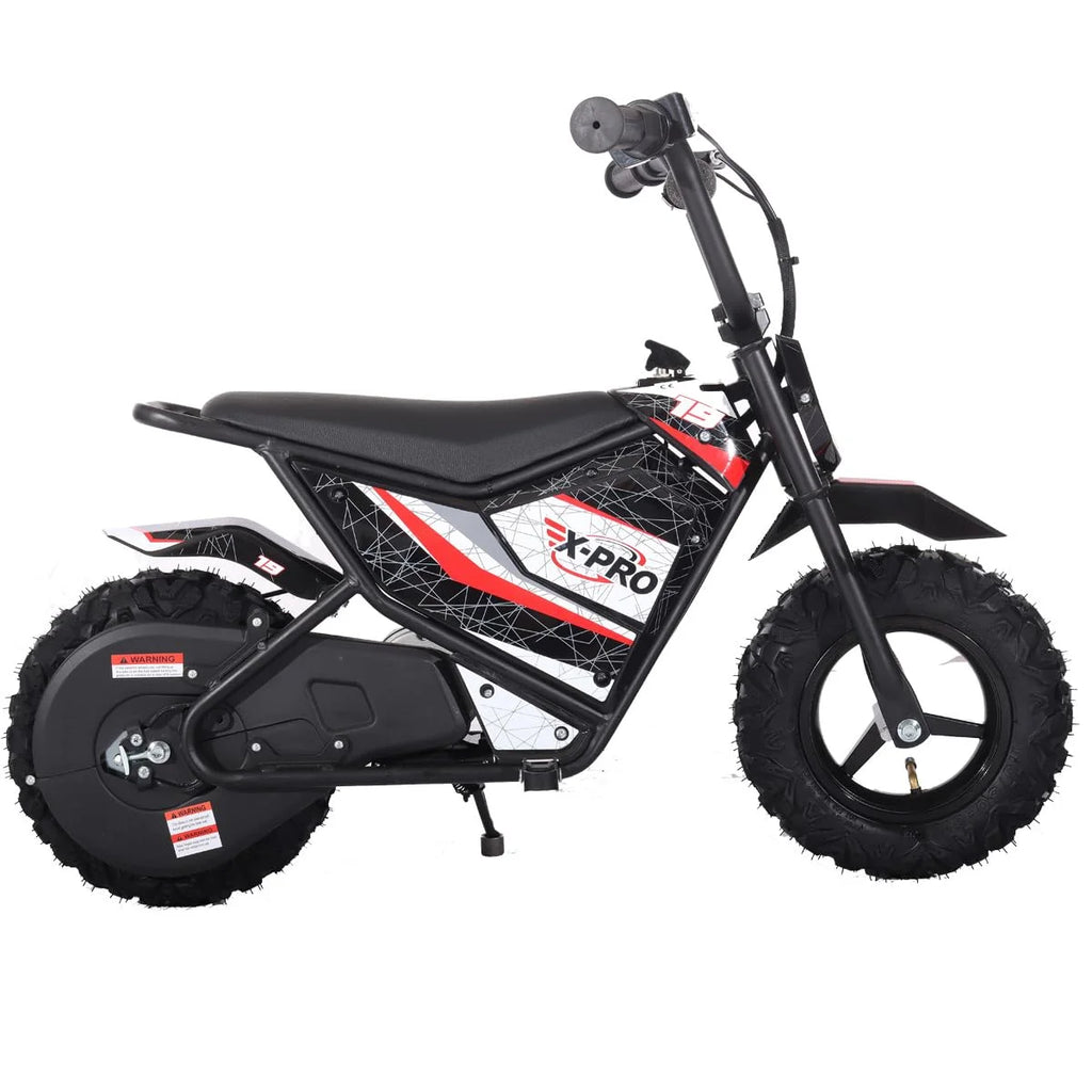 X - Pro XP250E 250W 24V Electric Dirt Bike with Chain Drive! 6.5" Wheels! Rear Disc Brakes!