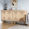 Tribesigns 59" Modern White Storage Cabinet Set, Freestanding Floor Cabinet, Wood Buffet Cabinet with Doors, Large Storage Cabinet for Living Room, Dining Room, Garage