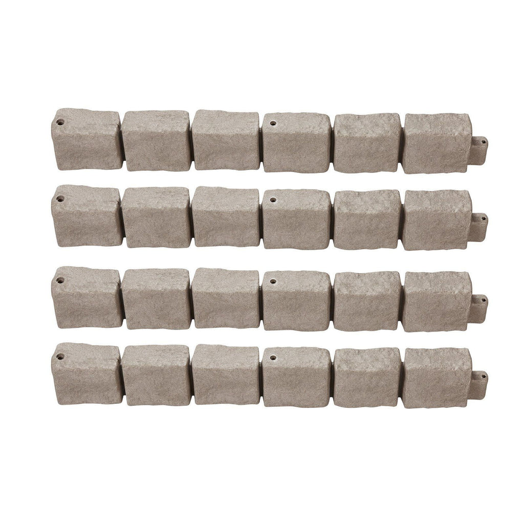 Fake Stone Landscape Edging 46.8x3.9 in Lawn Edging Border Fade - Resistant No Dig