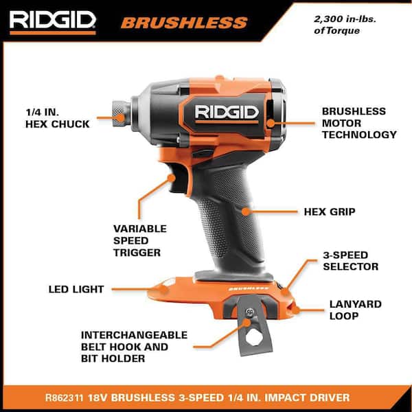 18V Brushless Cordless 2-Tool Combo Kit with Hammer Drill. Impact Driver. (2) Batteries. Charger. and Bag