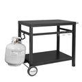 Gourmet PC3401B Double Shelf Movable Dining Cart Work Table. Outdoor Food Preparation Cart