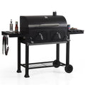 Phi Villa Heavy-Duty Outdoor Barrel Charcoal Grill in Black