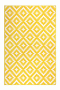 FH Home Outdoor Rug - Waterproof, Fade Resistant, Reversible - Premium Recycled Plastic - Geometric - Porch, Deck, Balcony, Mudr