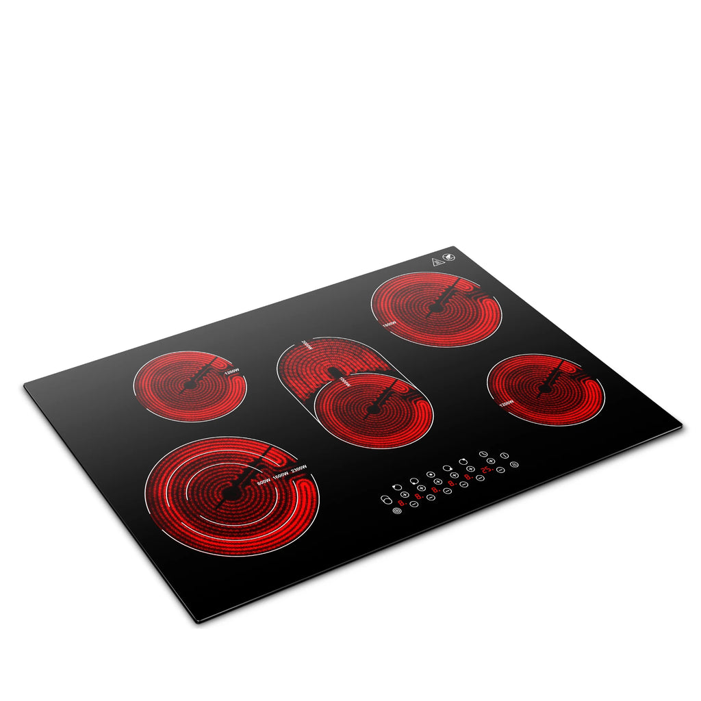 Sunmaki 30 in Electric Stove Cooktop 8500W Built - in Electric Stove Cooktop with 5 Burners, Sensor Touch Control Safety Lock, 220 - 240v, Hard Wire, No Plug