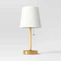 Threshold Mini Rattan Wrap Stick Table Lamp - Brass - 1 Each