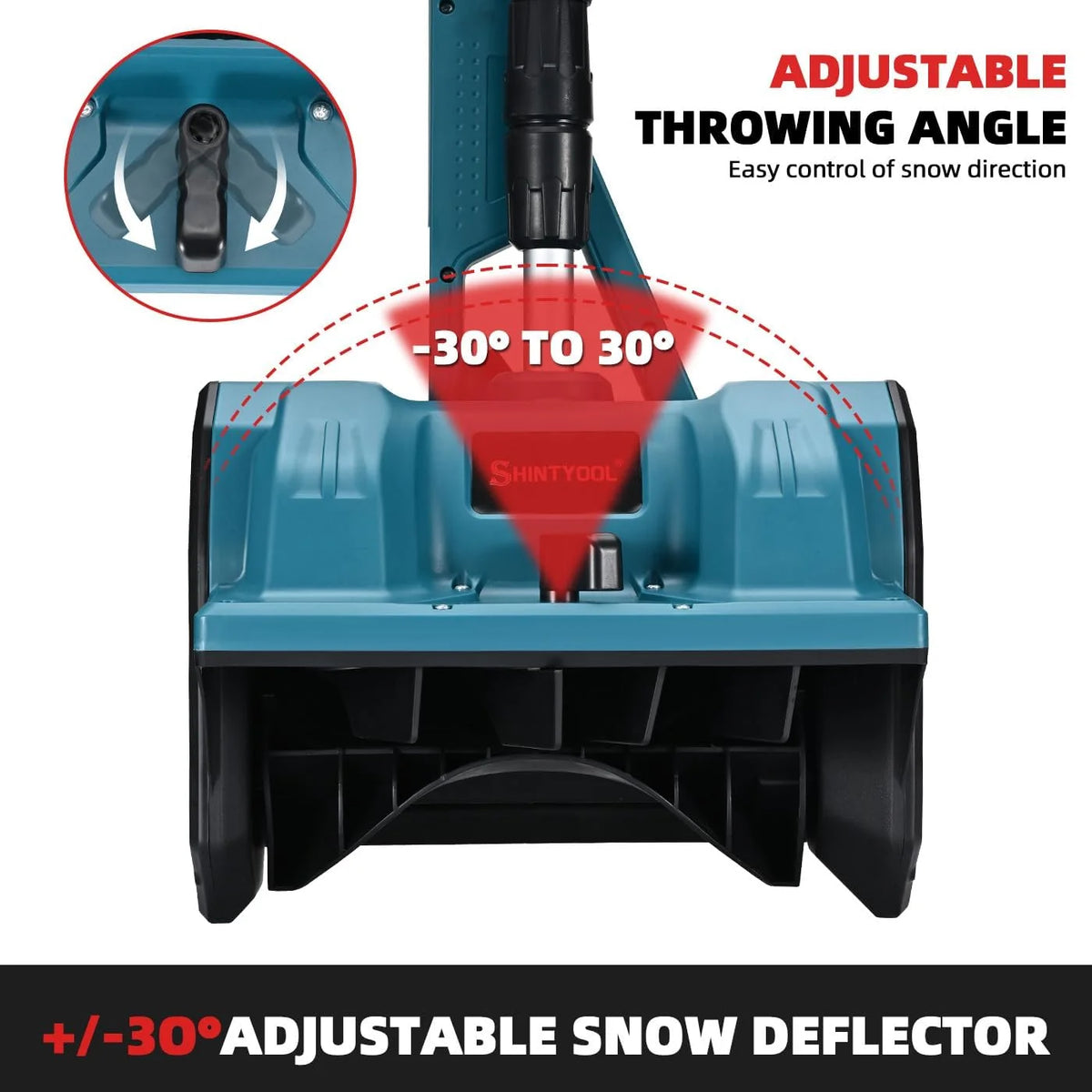 Cordless Snow Blower (21V) - 12in Width, 4in Depth, 4.0ah Battery with Capacity Display