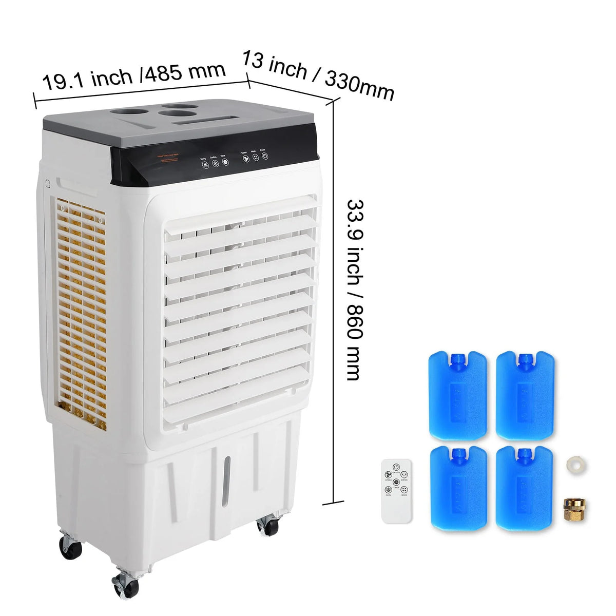 BENTISM Evaporative Cooler Swamp Cooler 3 - in - 1 2100 CFM 7 Gal 12h Timer Air Humidifier