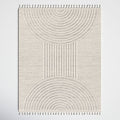 Kristo Abstract Machine Woven Cream Area Rug Joss & Main Rug Size: Rectangle 5'3" x 7'