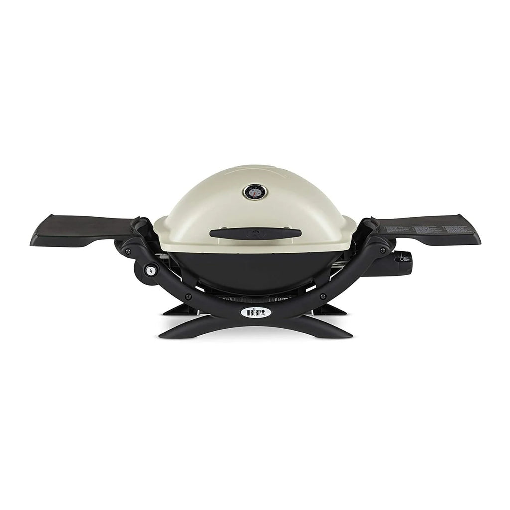 Weber Q1200 Liquid Propane Grill (Titanium) with Portable Cart Bundle