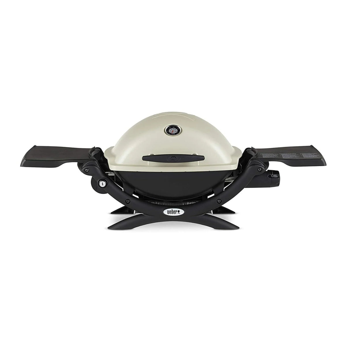 Weber Q1200 Liquid Propane Grill (Titanium) with Portable Cart Bundle