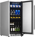NewAir 15" 3.2 Cu. ft. Commercial Stainless Steel Built-In Beverage Refrigerator, Weatherproof and Outdoor Rated