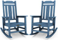 SERWALL Outdoor Rocking Chair Blue Set of 2