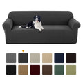 Sanmadrola Couch Cover Water Resistant Stretch Sofa Slipcover Jacquard Furniture Protector for Kids Pets Dog Cat, Dark Gray, Sofa