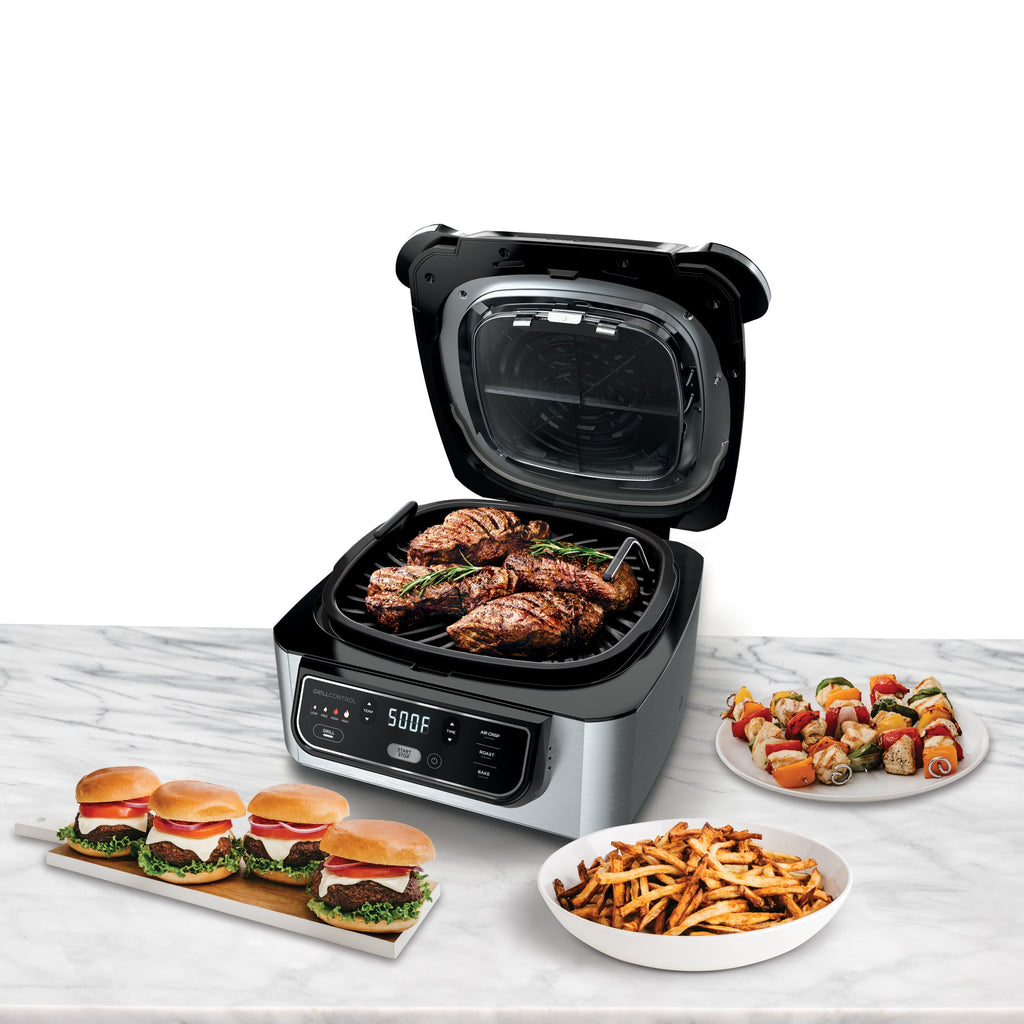 Foodi? 4-in-1 Indoor Grill with 4-Quart Air Fryer. Roast. & Bake. AG300