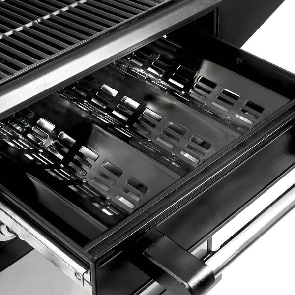 Flavor Pro 4-Burner Propane. Wood Gas Grill with Multi-Fuel Flavor Drawer in Silver