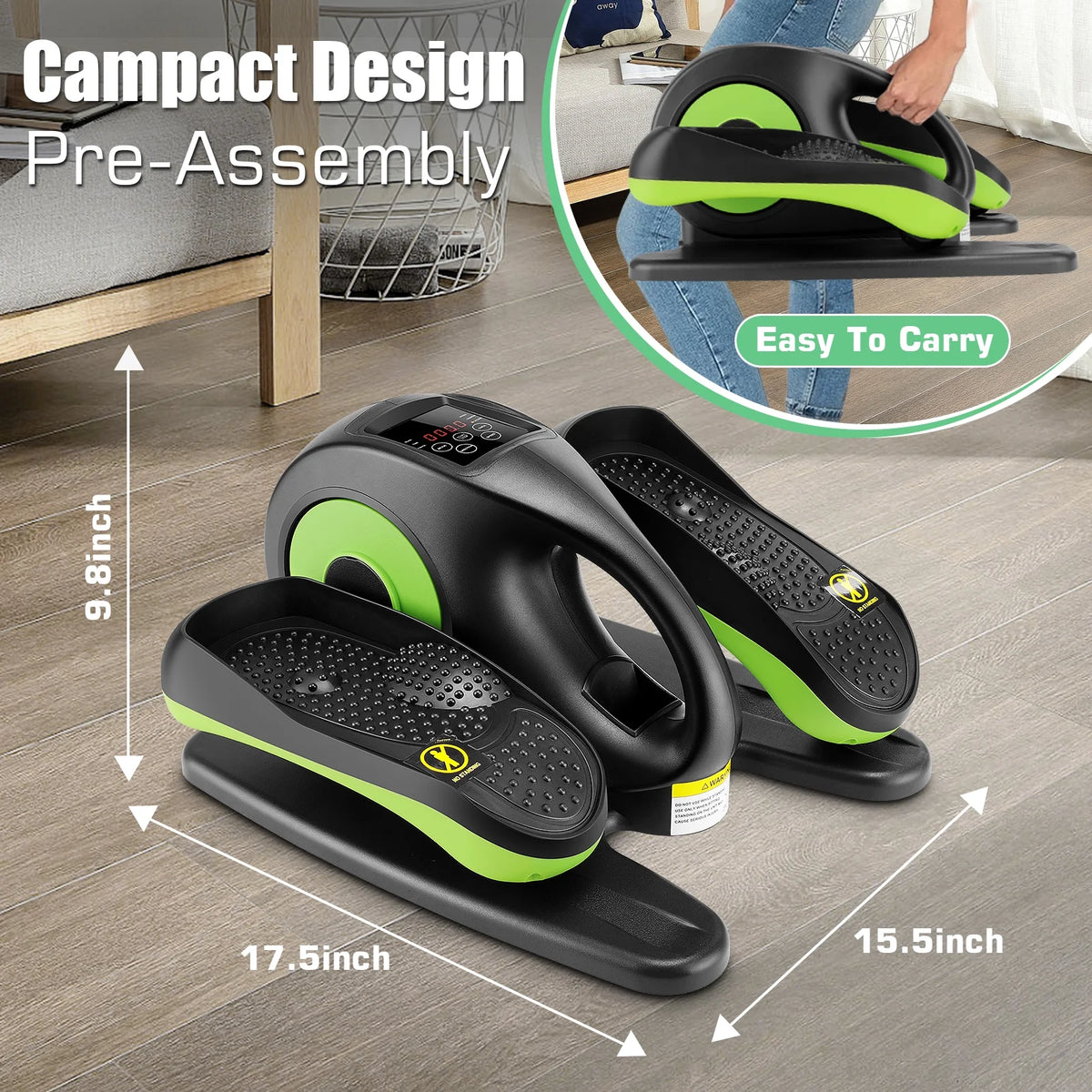 Elliptical Machine, Under Desk Elliptical with Remote Control, Quiet Home Ellipse Exerciser for Seniors