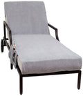 Linum Home Textiles Standard Size Chaise Lounge Cover with Side Pockets Grey