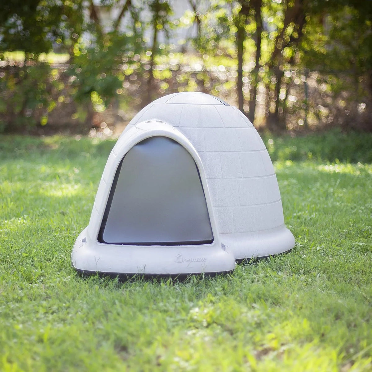 Petmate Indigo Dog House (Igloo Dog House. Made in USA with 90% Recycled Materials. All-Weather Protection Pet Shelter) for XL Dogs -90 to 125 pounds. Made in USA
