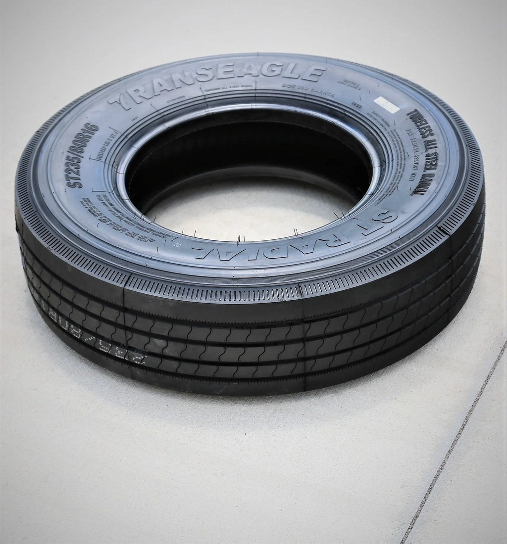 Set of 4 (FOUR) Transeagle All Steel ST Radial ST 235/80R16 Load H (16 Ply) Trailer Tires