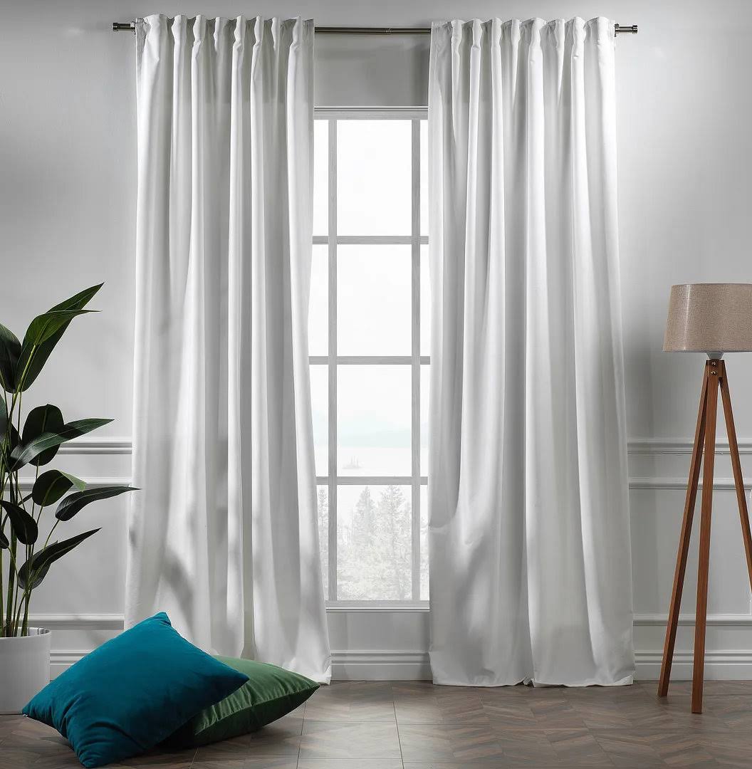Extra Long and Extra Wide Solid Luxury Matte Velvet Single Curtain Panel Lilijan Home & Curtain Curtain Color: White, Size per Panel: 52" W x 84" L
