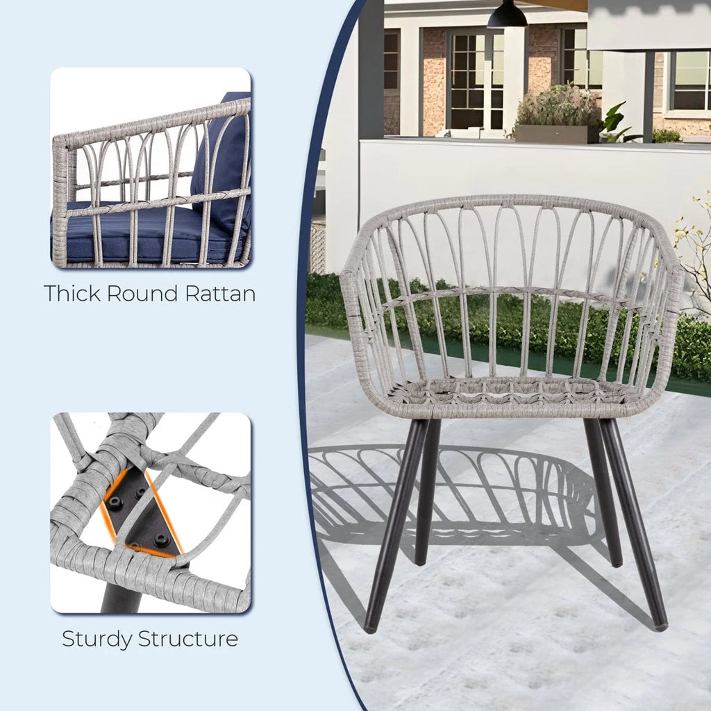 Ainfox 7 Pcs Outdoor Patio Furniture Sofa Set on Sale, Grey Rattan Grey Cushion