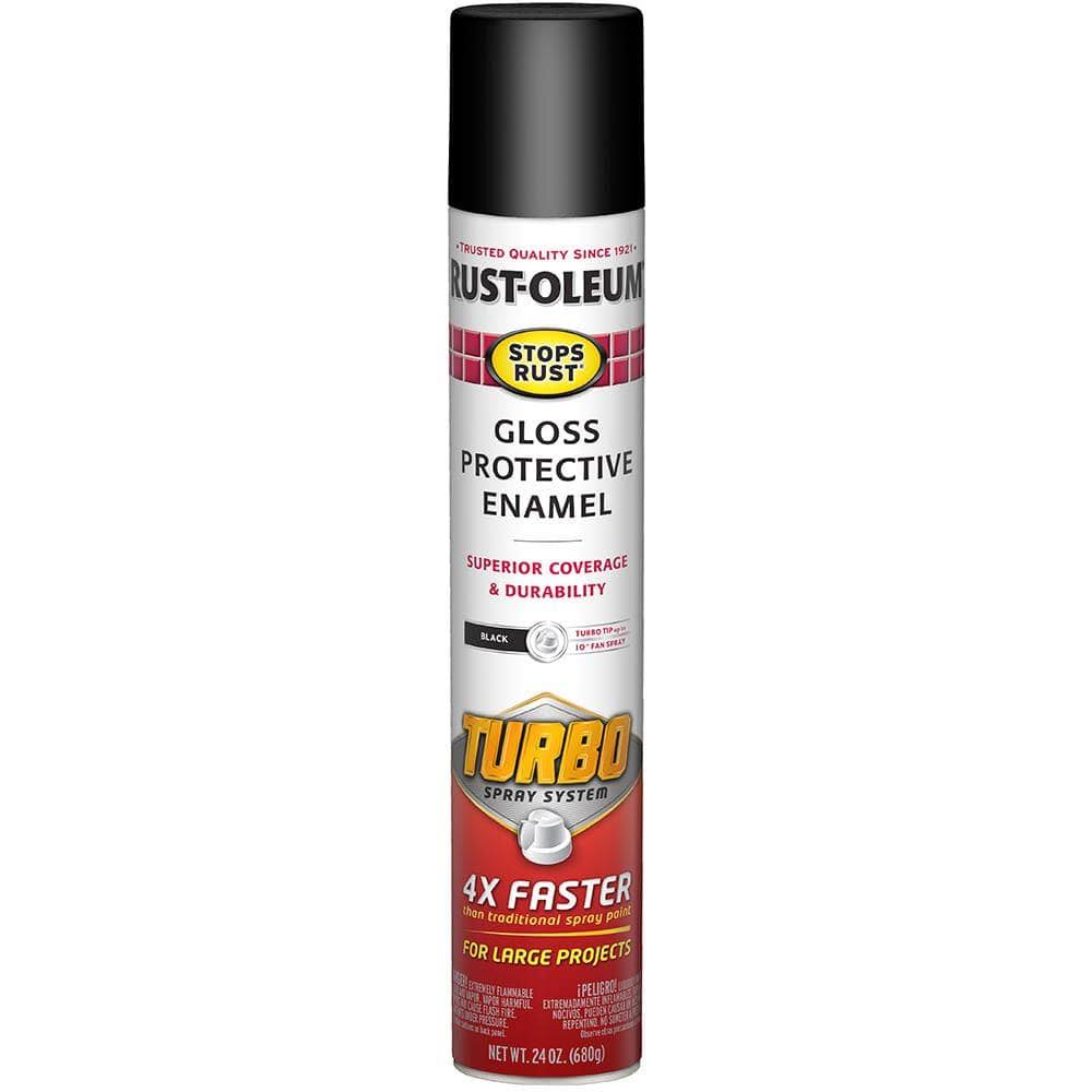 Rust-Oleum 334128-6pk Stops Rust Turbo Spray Paint 6 Pack Gloss Black