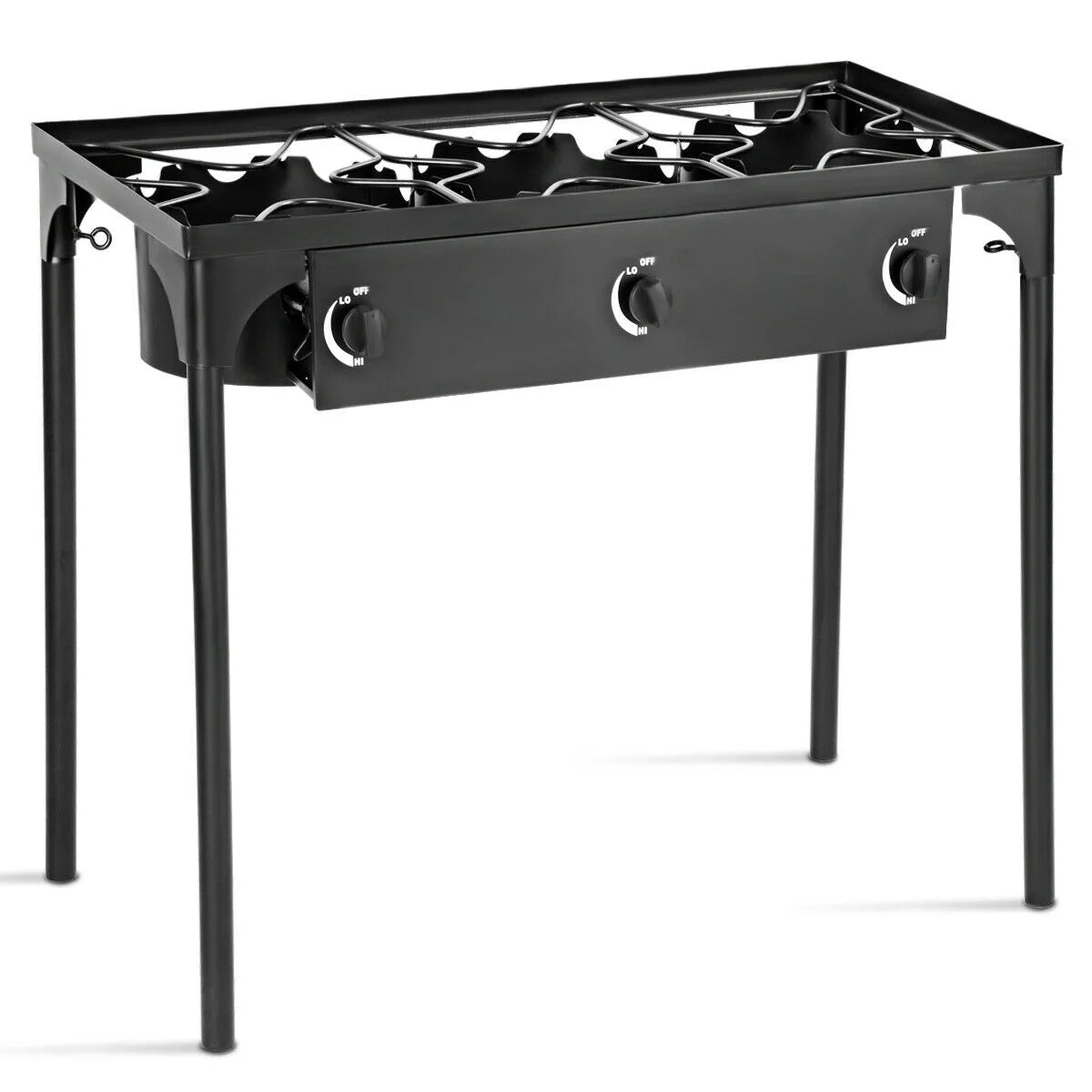 Goplus Portable Propane 225, 000 - BTU 3 Burner Gas Cooker Outdoor Camp Stove BBQ