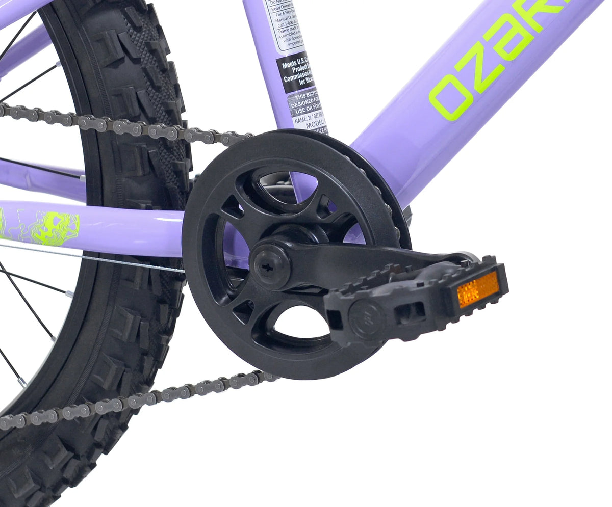 20" Ozark Trail Vibe Mountain Bicycle, 7 Speed, Fits Rider 3'11" - 4'4", Purple, Teen, Unisex
