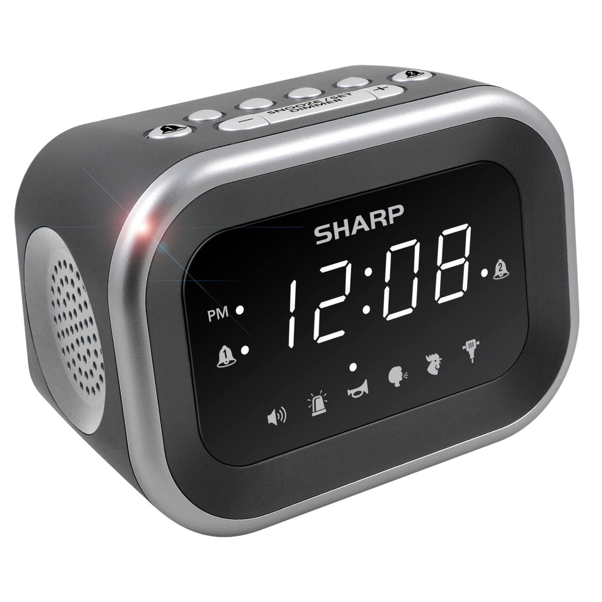Sharp Big Bang Super Loud Alarm Clock for Heavy Sleepers, 6 Extremely Loud Wake Up Sounds: Rooster, Bugle, Nagging Mom, Jackhammer, Siren, Beepÿ Up