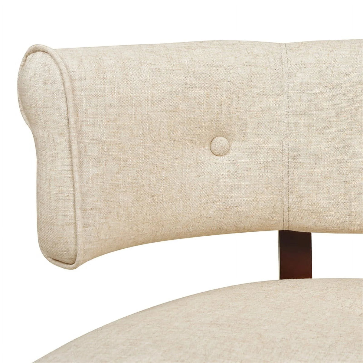 Jennifer Taylor Home Jared Roll Arm Tufted Polyester Fabric Bench, Sky Neutral Beige