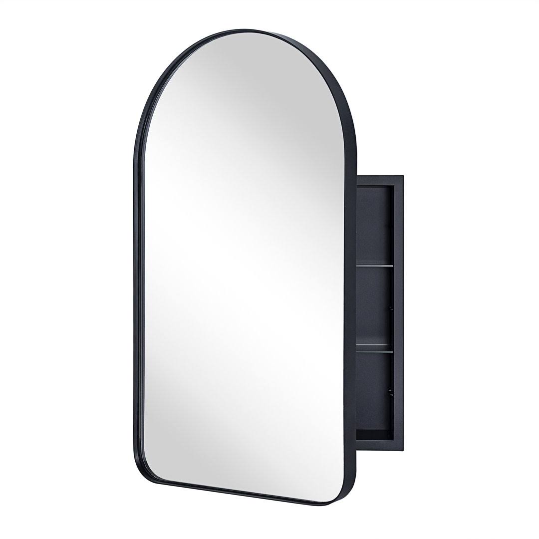 Recessed Medicine Cabinet Finish: Black, Size: 30" H x 20" W x 5.08" D