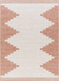 Hauteloom Djugun Outdoor Area Rug - Outside Porch Patio Rug Carpet - Waterproof Rug - Geometric - Pink, Cream, Salmon, Beige - 5'3" x 7'7"