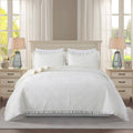 White/Ivory Reversible Queen Velvet Quilt Set