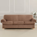 Sure Fit Ultimate Stretch Suede 4-Piece T-Sofa Slipcover, Luggage Brown