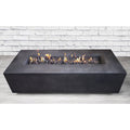Rashid Concrete Propane Outdoor Fire Pit Table AllModern Size: 15" H x 56" W x 24" D, Finish: Charcoal
