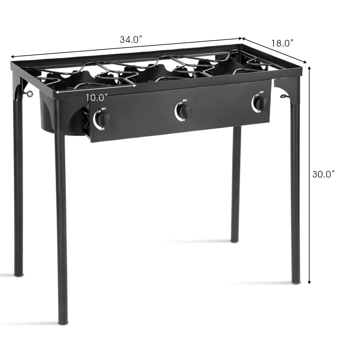 Goplus Portable Propane 225, 000 - BTU 3 Burner Gas Cooker Outdoor Camp Stove BBQ