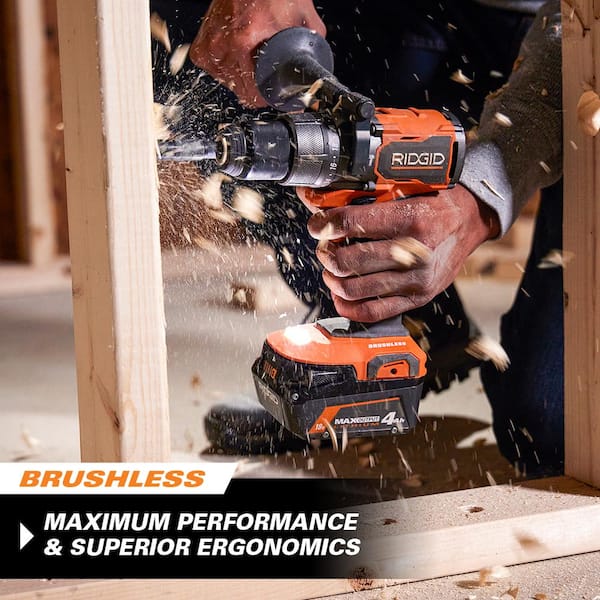 18V Brushless Cordless 2-Tool Combo Kit with Hammer Drill. Impact Driver. (2) Batteries. Charger. and Bag
